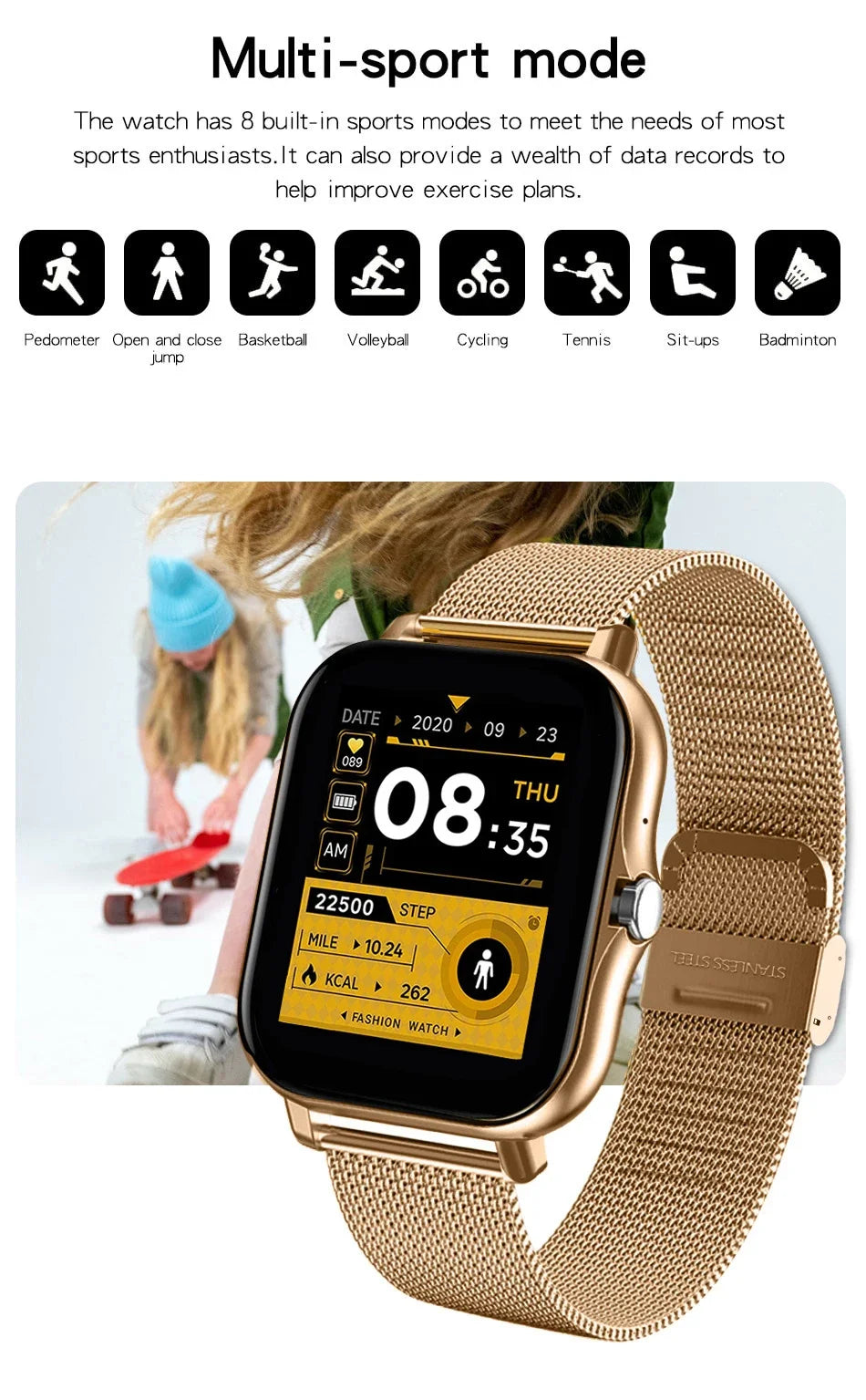 1.44" Color Screen Smartwatch – Bluetooth Call & Health Monitoring