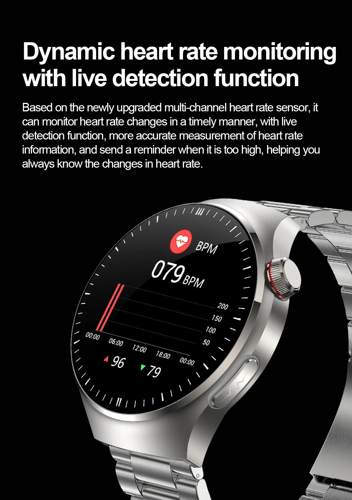 Nursing-Grade Health Smartwatch – Blood Oxygen, ECG, & Body Metrics