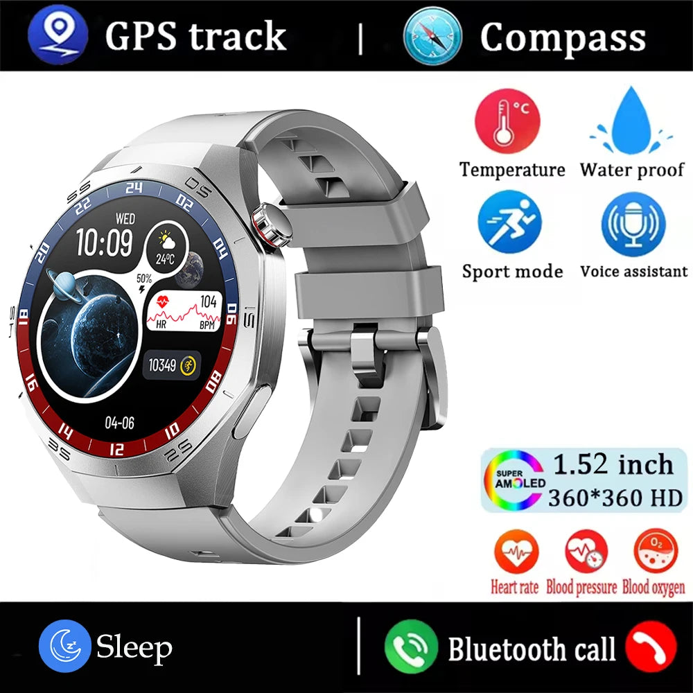 AMOLED GPS Smartwatch – Heart Rate, Motion Tracking & Bluetooth Calls