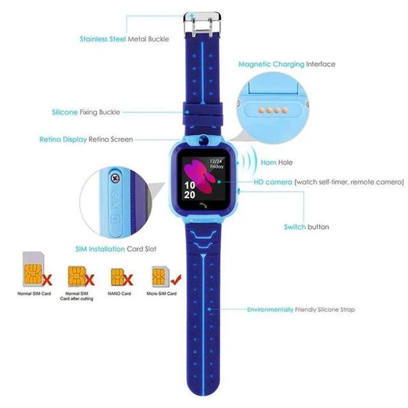 Xiaomi Kids Smart Watch SOS GPS Location Tracker  Sim Card Call Child SmartWatch