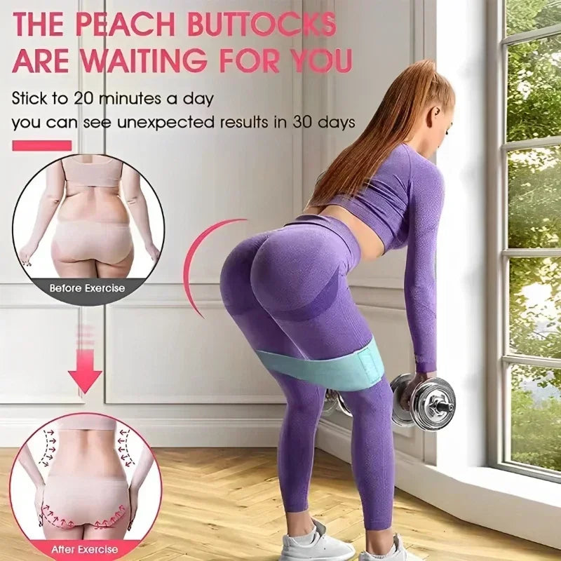 Fabric Resistance Hip & Booty Bands – 3-Piece Glute & Thigh Workout Set