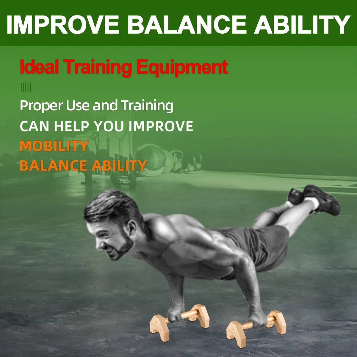 Wooden Push-Up Bar Stands – Fitness & Bodybuilding Training Rack