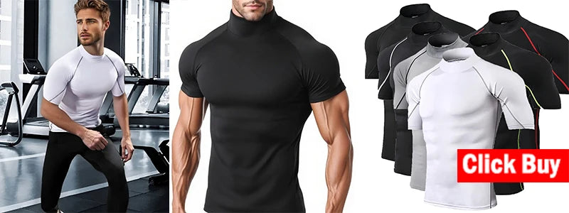 Men’s Quick-Dry Running T-Shirt – Long Sleeve Compression Gym Top
