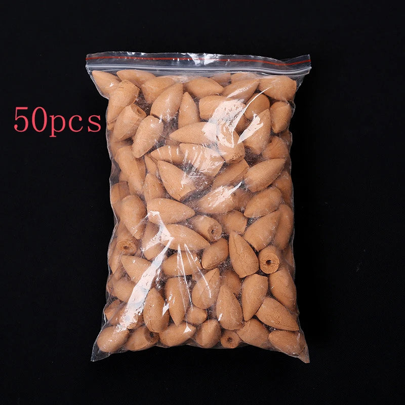 Mixed Backflow Incense Cones – Sandalwood, Lavender & Multi-Scented