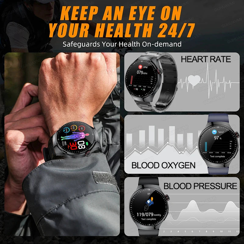 Nursing-Grade Health Smartwatch – Blood Oxygen, ECG, & Body Metrics